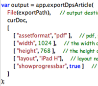 Code Snippet ExportDPSArticle