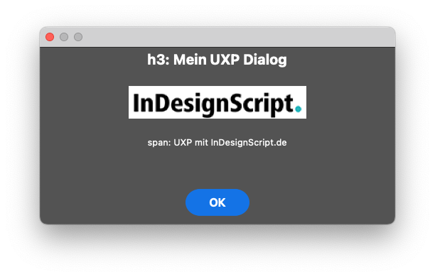 Ein UXP Dialog